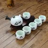 Teaware Sets 7Pcs/Lot Creative Tea Set Including 1 Teapot 6 Cups Snowflake Glaze Ceramic Pot Porcelain Office Kettle Gifts