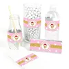 Party Supplies Mini Pink Mouse Water Bottle Etiketter Candy Bar Wrapper Sticker Baby Shower Baptism Födelsedekorationer 20 30 Anpassad