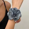 Link Armbänder übertreiben Persönlichkeit Stoff Stoff Großes Blumenarmband für Frauen Mädchen Vintage Party Sexy Schmuck Geschenk Huanzhi 2024