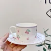 Tazze di piattini da caffè ciliegia tazza di tè pomeridiano medievale set ceramico latte nero con piastra bevanda creativa uffice home office cucina mil