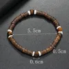 Round Natural Gem Stone bead strand Bracelet coconut shell spacer Bracelets Bangles for Women