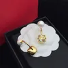 Mode Luxus Perlenohrringe Designer 18K Gold plattiert 925 Silberohrringe Frauen Hochzeit Ohrringschmuck