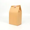 Tombefestes stobag 50pcs papier kraft avec fenêtre pain emballage sacs de petit déjeuner à l'huile