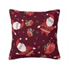 Pillow Happy Polyester Cover Merry Christmas Day Year Santa Claus Elk Snowflake Bedroom Coussincase Throw Pillowcase