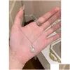 Hänghalsband diamant inlagd ihålig kalebass pärlhalsband japan och koreansk stil blommor teman 14k guldpläterad droppleverans juvelr dhgvp