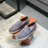 Sıradan Ayakkabı 2024 Erkekler Orijinal Deri Loafers El Yapımı Klasik Stil Daireler Kaşmir Kumaş Unisex İngiliz Eski Para