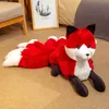 Film tv plushing giocattolo super carino morbido bianco rosso nove code giocattolo peluche di peluche animali di peluche a nove code Kyuubi Kitsune Dolls Creative Gifts for Girls 240407