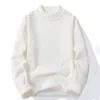 Męskie swetry pullover miękki sweter zimowe aksamitne koszule marka odzież dzianina polarowa ciepła zimna bluzka Slim Fit Dno