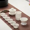 TeAware Setleri Mavi-Beyaz Seramik Çaydan Çayık Sıcaklıkları Çay Kupası Porselen Çin Seti İçecek Yazıları