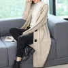 Women's Knits Korean Women Autumn Long Sleeve Loose Fashion Hooded V Neck Elegant Knitted Sweater Cardigans Basic Causal Coat Tops Q507