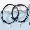 Charm Bracelets 1 Pair Couple Bracelet Set For Women Heart Key Lock Wax Line Rope Wrist Adjustable Friend Jewelry