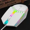 マウス1600DPI USB有線ゲームマウスLEDカラフルな照明人間工学的メカニカルカプラーマウス4ボタンオフィスPCゲームマウスY240407