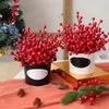 Decorative Flowers Exquisite Shape Berry Stems Bright Realistic Artificial Christmas Ornaments For Home Decor Set Of 10/30pcs Holiday