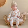 Zestaw odzieży dla niemowląt bawełniany maluch dziewcząt sleeper niemowlę piżama chłopcy garnitur 240325