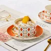 Cups Saucers Ins Style Ceramic Mug Phnom Penh Coffee Cup Saucer Set Home Tea Flower Light Luxury English Breakfast Gift