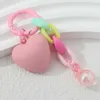 Kechankains Lonyards Heart fait à la main Lovely Acrylique Love Plastic Link Rings Clé pour les femmes Men Amitié Gift Handsbag Decoration Bijoux Q240403