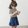 Kindermeisjes denim geplooide rokken aankomst kinderen blauw Jean rokken tienermeisjes student rok kinderen meisjes zomerkleding 240325