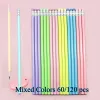 Pencils 60/120pcs Pencil Macarone Colors Triangle Shiny Wood Rubber Head Sketch Drawing Pen Office School Learning Stationery 2B HB Penc