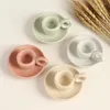 Candle Holders Nordic Min Ceramic Candlestick Tea Cup Shaped Holder Exquisite Gift Simple Desktop Ornament