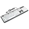 Clavier clavier noir à basse vision clavier USB vieil câblé caval avec des grandes touches imprimées blanches
