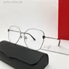 Best-selling eyewear 18k cat-eye shape frame gold-plated ultra-light optical men and women business style versatile glasses top quality 0417O