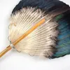 Dekorativa figurer Retro Style Natural Feather Fan Yin Yang Tai Chi Gossip Tassel Trähandtag Hantverk Chinoiserie gåvor Hög kvalitet