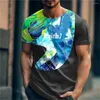 T-shirts pour hommes T-shirts décontractés 3D Impression courte à manches courtes O