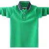Kids Boys Polo Shirt Fashion Brand Design Children Casual Long Sleeve Tops For Teen Boy 4 6 8 10 12 14 Years Clothing 240326