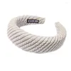 Haarclips Koreaans voor verse gewone vaste kleur hoofdband twill strepen gebreide kanten breed h