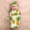 Filtar ananas baby swaddle filt för född mottagning