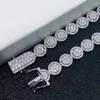 Pass Tester 10mm 18-24 tum S925 Silver GRA Moissanite Cuban Chain Halsband 7/8/9 tum armband för män Kvinnor Real Diamond Moissanite Chain Jewelry