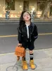 Jackets Baby Girls Pu Coat Spring en Autumn Kids Boys Fashionable Jacket Children's Motorcycle Leather