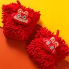 タオル年赤いシェニール中国スタイルのハンドタオル吸収刺繍クイックドライソフトワイプハンカチ