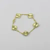 Desinger Classic 4/Dört Yaprak Yonca Cazibe Bileklik Bileklik Zinciri 18K Altın Agate Kabuk Kadın için Pearl Düğün Anne 'Günü Takı Kadınları Yüksek Kalite