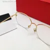 New fashion design optical glasses 0370O cat eye shape 18k half frame gold-plated ultra-light optical men and women business style versatile eyewear top quality