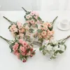 Декоративные цветы Яркие цветные искусственные реалистичные симуляции 5 головных роз для домашних свадебных украшений знаменитостей