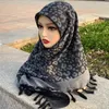 無料のヒジャーブイスラム教徒の女性男性ケルチーフショールヒョウヘルスカーフタッセルコットンスカーフイスラムサウジアラビア近東暖かい240327