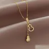 Pendant Necklaces Tassel Micro Inlaid Diamond Double Gourd Necklace For Women Drop Delivery Jewelry Pendants Dhd9C