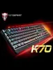 USB Wired Gamer Gaming Keyboard K70 Ergonomic 7 LED Colorful Backlight Powered for Desktop Laptop Teclado Gamer253Z5448953