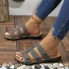 Sandaler kvinnors platt avslappnade enkla fashionabla och bekväma skor mode för kvinnor klara tofflor strandläder