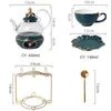 Cups Saucers English Style Noble Bone Coffee Pot Cup Saucer Spoon Set Luxury Ceramic Mug Top-grade Teapot Tea Cafe Party Drinkware