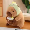 Filmer TV Plush Toy Kawaii Capybara Plush Toy Lovely Capybara Turn To Dinosaur Rabbit Unicorn fylld docka Soft Cartoon Animal Pillow Kids Girl Gift 240407