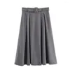 Skirts Unizera 2024 Spring Donne Grey Design High Welf Welf Cintura per mezza gonna personalizzata Simple Midi Cape