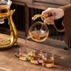 Ensembles de voiles de thé Dragon Phoenix Glass Lazy Man Automatic Tea Set Cup Household Magnetic Aspiro TEAPOT LUMBRE CHINISment chinois