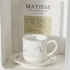 Tasses Saucers coréen tasse INS Vintage Tea Swan Ceramics Coffee Set tasse de thé et soucoupe 250 ml de lait porcelaine