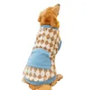 Vêtements pour chiens vêtements de longue durée à la mode à motif à carreaux chauds doux conception à deux jambes avec pour pour confort