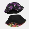 Beauts à bord large seau à la mode dessin animé imprimé mignon CAP BEAT SUMME RÉVERSIBLE RÉVERSIBLE MENSE MENSE HIP-HOP GORRO Q240403