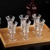 Wine Glasses White Glass Family 6 Pcs Creative Personality Carved European Spirit Cup Tall Cups
