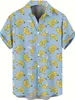 Casual shirts voor heren cartoon fruit bananenpatroon revershemd lente en zomer Hawaiiaans groot formaat verkopende korte mouw