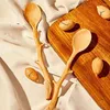 Łyżki do kawy drewniana gałązka łyżka długa rączka japońska zupa drewniana zupa kuchenna do gotowania mieszadła